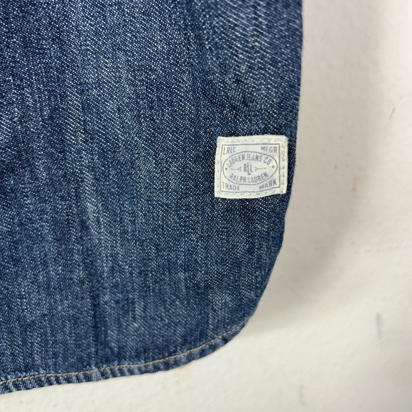RALPH LAUREN JEANS CO WOMANS SHIRT DRESS LRL BLUE MEDIUM ACADEMIA TEACHER CASUAL - Picture 3 of 11